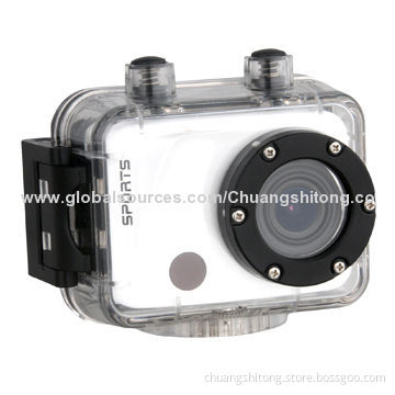 Action Sports Camera with 5.0MP CMOS Sensor & 2.0" LCD, Very Popular for Sports/Skiing/Bicycling